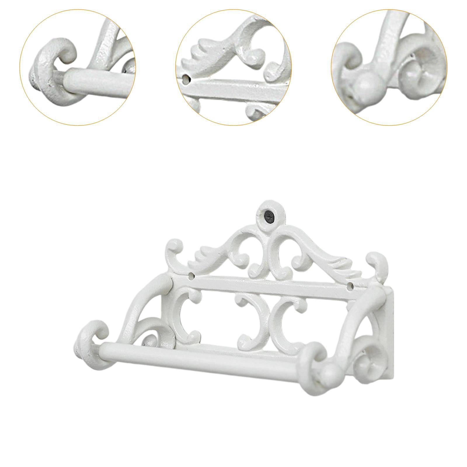 Toilet Paper Holder Wall Mount Iron Tissue Roll Organizer Vintage Design for Bathroom Kitchen Restroom Decor
