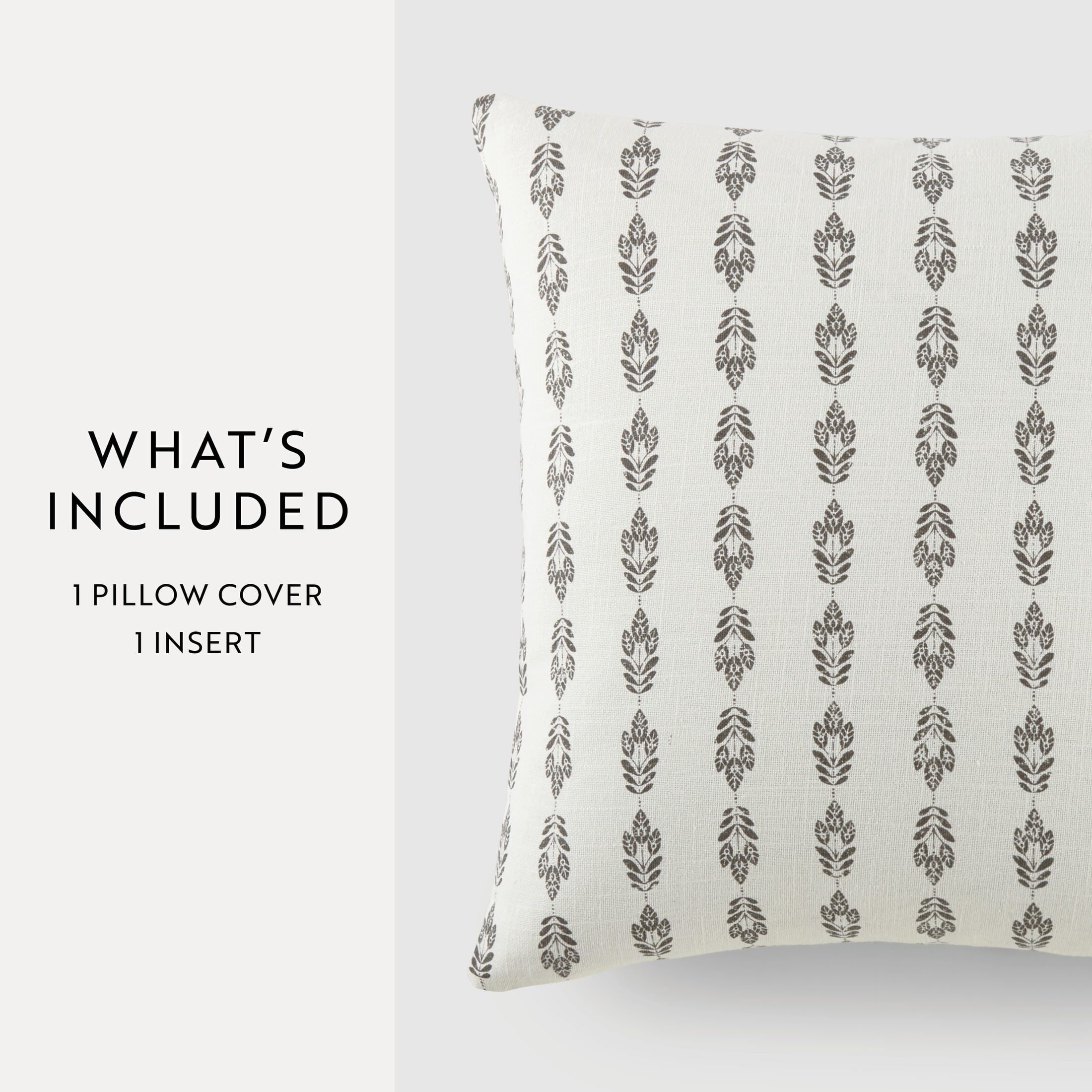 Noble Linens Elegant Cotton Decor Throw Pillow in Folk Leaves Pattern