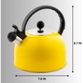 thumbnail image 2 of Venoly 2.5 Liter Whistling Tea Kettle - Modern Stainless Steel Whistling Tea Pot for Stovetop Hot Water Boiler with Cool Grip Ergonomic Handle (Lemon Yellow, 2.5 Quarts/Liters), 2 of 8
