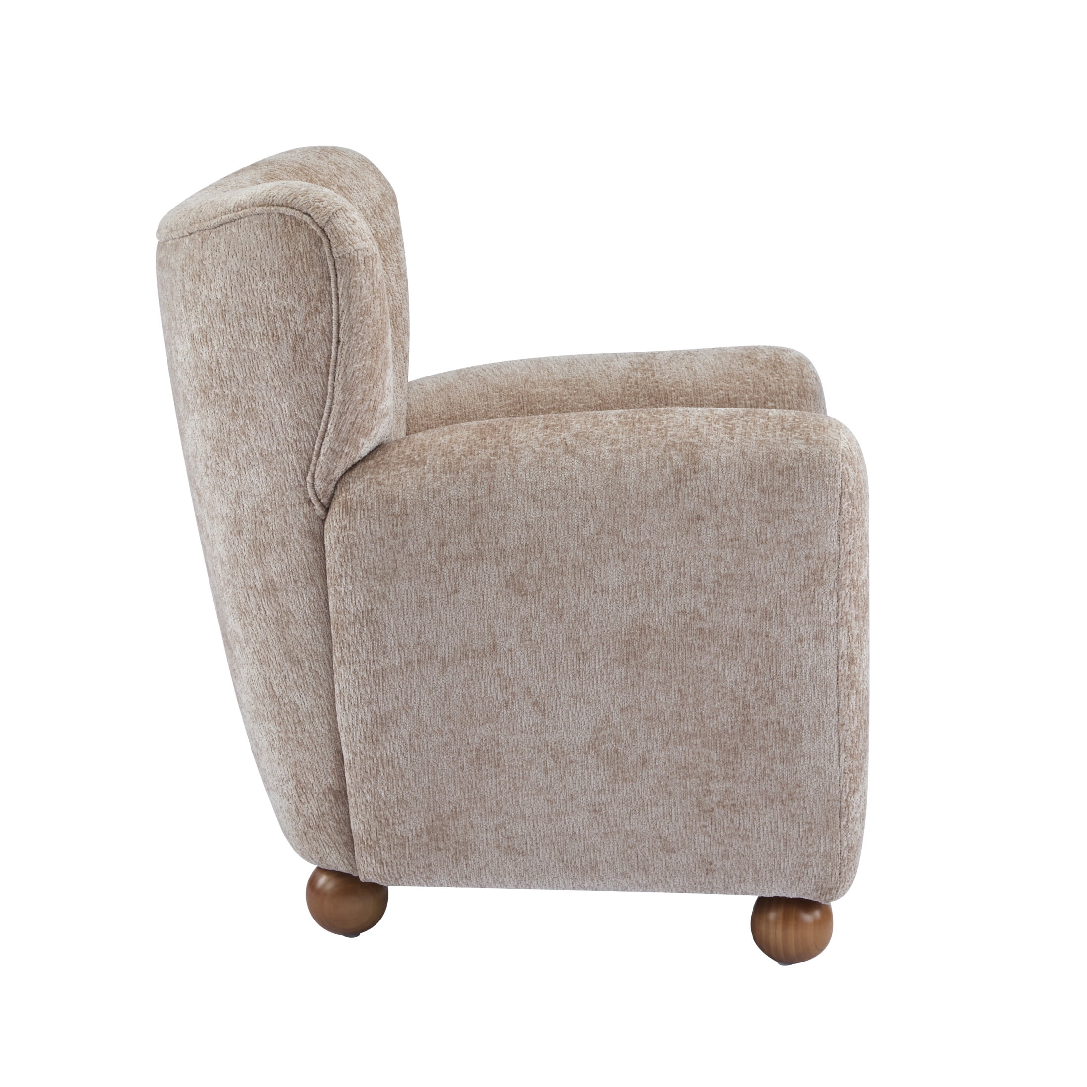 Christopher Knight Home Wingback Chair, Chenille Upholstered Accent Chair with Solid Wood Legs, Light Cinnamon