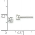 thumbnail image 2 of Beautiful Sterling Silver 4mm Round Basket Set CZ Stud Earrings, 2 of 2