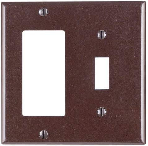 Leviton 80405 1-Toggle 1-Decora/GFCI Device Combination Wallplate, Brown