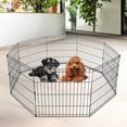 thumbnail image 3 of FDW 24 inch Dog Pen Playpen Puppy Pet Playpen 8 Panel Metal Portable Folding Animal Dog Fence,Black, 3 of 7