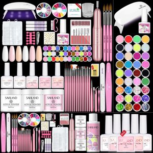 Saviland Professional Acrylic Nail Kit with UV Lamp