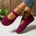 thumbnail image 4 of Dakaela Women's Ballet Flat Shoes Mary Jane Round Toe Mesh Slip on Loafers Casual Office Dress Work Flats with Strap Wine 7, 4 of 7