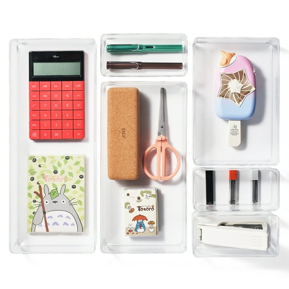 Sorbus Office organizer, Storage bin Drawer organizers for Office Supplies, Bedroom, Bathroom, Vanity (6-Piece Set)