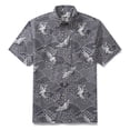 thumbnail image 3 of Gray Crane Shirt For Men Cotton Hawaiian Shirt Fun Aloha Shirt Button-down Short Sleeve Shirt Soaring Crane Auspicious, 3 of 9