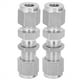 thumbnail image 1 of 2 uds mamparo de compresión 316 accesorio de conector de ajuste de virola doble de acero inoxidable, 1 of 8