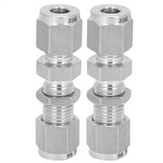 2Pcs Compression Bulkhead 316 Stainless Steel Double Ferrule Fitting Connector Accessory6