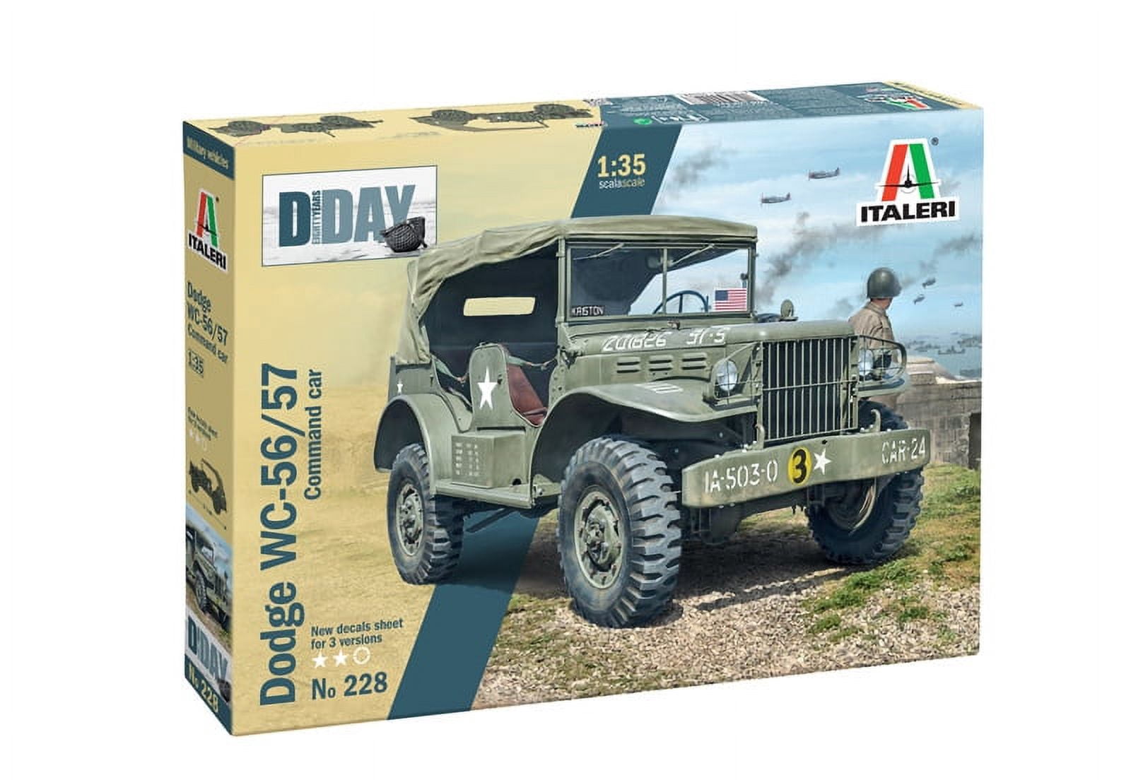 Italeri 0228 Dodge Command Car WC 56/57 Command Car 1/35 Scale Plastic Model Kit
