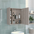 thumbnail image 2 of JERFIT Over The Door Medicine Cabinet with Mirror, 4 Adjustable Shelves, Double Door Storage Organizer for Bathroom, Gray, 2 of 7