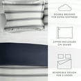 thumbnail image 3 of Noble Linens Navy Desert Stripe Reversible 2-Piece Duvet Cover Set, Twin/Twin XL, 3 of 11
