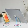 thumbnail image 3 of Cell Phone Stand for Desk, Cute Metal Rainbow Cell Phone Stand Holder Desk Accessories, Compatible with All Mobile Phones, iPhone, Switch, iPad, 3 of 14