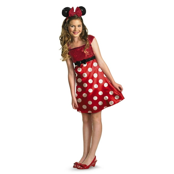 Disguise girls Disney Minnie Mouse Clubhouse Tween Costume ,Red/White/Black ,M 7-8