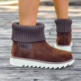 thumbnail image 5 of OKBOP Women's Slip-On Boots Round Toe Pull-On Foam Cushioning Block Heel Brown Stylish Women's Boots Sizes 39, 5 of 5