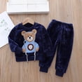 thumbnail image 2 of NAFUU Toddler Girls 2 Piece Fuzzy Pants Sets Winter Flannel Outfits Baby Long Sleeve Tops And Pants Set Sleepwear Bear Thickened Homewear 2-3 Years, 2 of 4