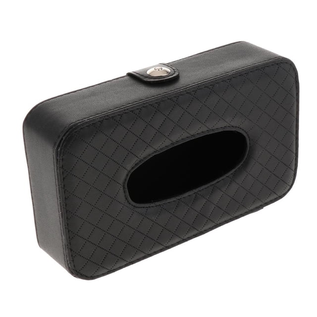 Toallitas Húmedas Tissuebox Pañuelos Cosméticos de Pañuelos con Superficie de material cuero , Paño de Franela Interior Negro yotijar soporte para pañuelos para automóvil