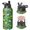 Alien and Pizza Bright Green Pattern, variant on Astronaut and Alien Black Pattern Insulated Water Bottle with Straw, Vacuum Insulated Stainless Steel Drink Container Sweat-free Exterior Gifts Ideas for Home Office Outdoor Sports Car