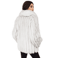 thumbnail image 5 of DEBIMY Women Faux Fur Overcoat Warm Luxury Jacket Winter Coat for Christmas Snow Sport Light Grey L, 5 of 5