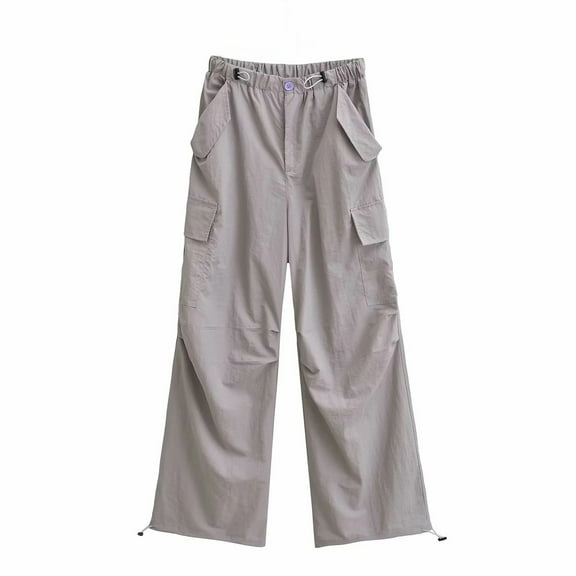 cfhntfmh Cargo Pants for Women High Waisted Casual Pants Outdoor Baggy Stretchy Wide Leg Pants Streetwear with Pockets