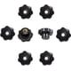 thumbnail image 1 of Perillas de estrella M8, 24 piezas Perilla de sujeción de tuerca de estrella M8 a través de cabeza de estrella para máquina herramienta, negro, 40 mm x M8, 1 of 5