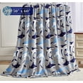 thumbnail image 3 of Elegant Comfort Lightweight Printed Throw Blanket- All Season, Ultra Soft, Cozy and Plush- Decorative Throw Blankets, Perfect for Lounging, 50 x 60 inches, Gray Shark, Throw Blanket, 3 of 5