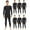 Black, variant on 6 Pack of 2pc Thermal Sets for Men, Base Layer Long Johns Underwear, Top & Bottom, Cotton, Solid Colors (Large, Navy Blue)