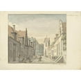 thumbnail image 2 of Joseph Adolf Schmetterling 14x11 Black Ornate Wood Framed Double Matted Museum Art Print Titled: Street in the Village of Oosterland on Duiveland (1822), 2 of 5