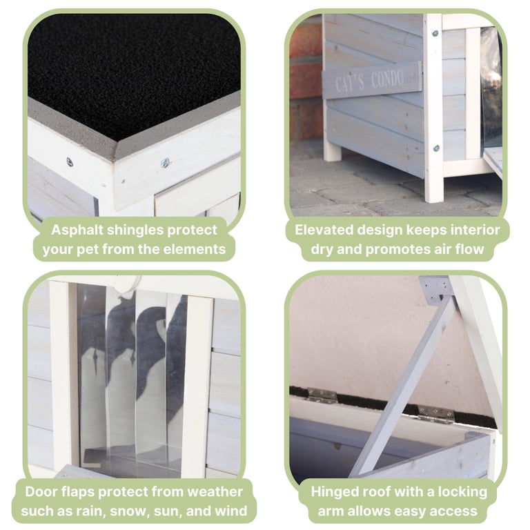 TRIXIE Cat's Condo Wooden Cat House, Weatherproof Outdoor House