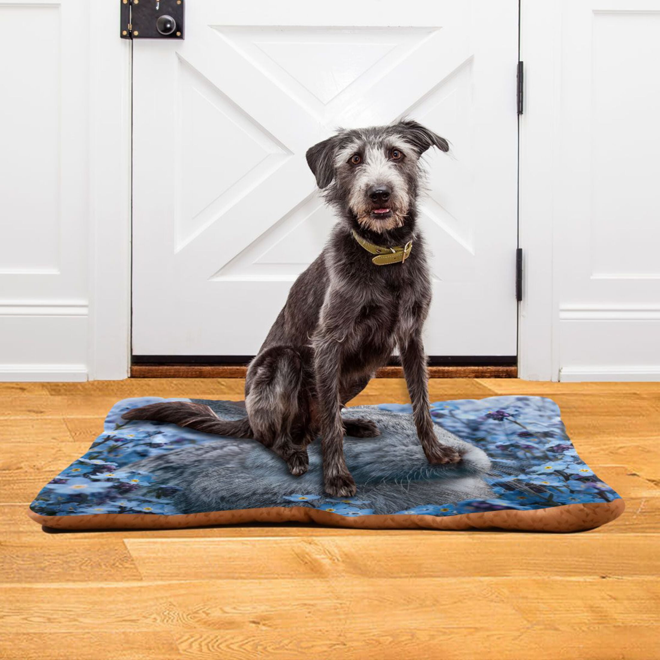 Cozy Mat Pet Bed Indoor Outdoor Warm Soft For Cat Dog Puppy(S/M) Grey Bunny