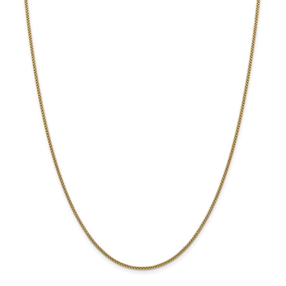 14K Yellow Gold chain Box 16 in 1.5 mm 1.5mm Hollow Round
