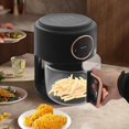 thumbnail image 2 of 3.8 Quart Air Fryer with 8-1 Preset Cook Modes, 360° Viewable & Touch Screen, Transparent Fry Bowl, 1200w Air Fryer Roaster, Nonstick, 176-392°F, 60 Min Timer, Suitable for Home Kitchens (Black), 2 of 12
