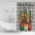 thumbnail image 4 of Christmas Shower Curtains for Bathroom Waterproof Fabric Bath Curtains Decor Bath Tub Curtain Winter Pinecone Bottle Flower Purple Blue Plaid Decorative Shower Curtain Sets with 12 Hooks, 72x72 Inch, 4 of 6