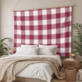 thumbnail image 3 of Plaid Red, Tapestry for Bedroom Wall Hanging Tapestry, Abstract Minimalistic Geometric Lattice Ceiling Backdrop Tapestries Poster Blanket Wall Decor for Teens Room Living Room Dorm 59" x 79", 3 of 8