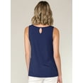 thumbnail image 4 of Made by Johnny Women's Summer Sleeveless Pleated Back Closure Casual Tank Tops M NAVY, 4 of 6