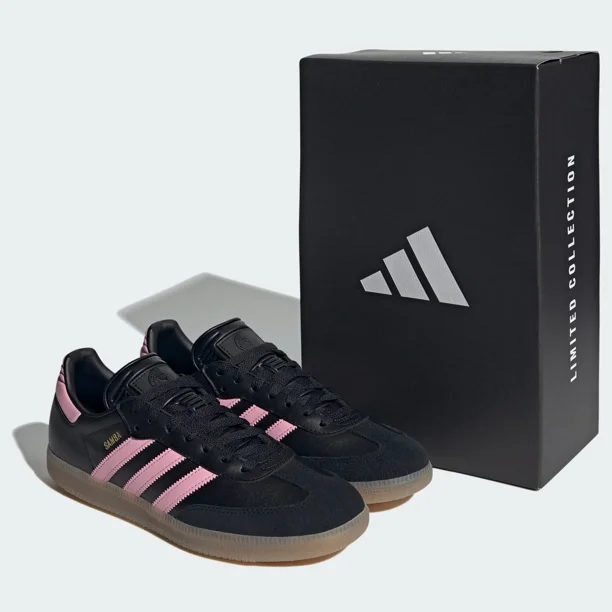 Adi-das Samba Inter Miami CF IN Indoor Core Black / Light Pink / Gum IH8157 Men's