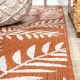 thumbnail image 5 of JONATHAN Y SANTA MONICA 5' Round Area Rug, Nevis Palm Frond - Orange/Cream, SMB119E-5R, 5 of 8