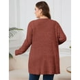 thumbnail image 3 of Drvitor Plus Size Cardigans for Women Lightweight Long Sleeve Open Front Button Up Fall Cardigans with Pockets, Sizes XL-5XL, 3 of 6
