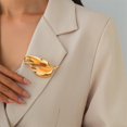 thumbnail image 3 of Irregular Gold Leaf Brooch Pin for Women Men High Polishing Simple Exquisite Leaves Collar Suit Tie Hat Bag Brooches Lapel Pins Elegant Dress Accessories Jewelry Boutonniere Corsage Wedding Party, 3 of 6