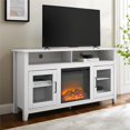 thumbnail image 2 of Bowery Hill Farmhouse Glass Door Fireplace TV Stand for TVs up to 65" in White, 2 of 4