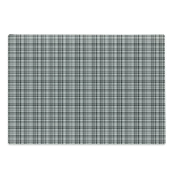 Black and Grey Cutting Board, Traditional Tartan Pattern Classical Timeless Scottish Quilt Design, Decorative Tempered Glass Cutting and Serving Board, Large Size, Black and Pale Grey, by Ambesonne