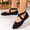 Black, variant on Womens Flats Shoes Dressy Round Toe Flock Foldable Flats Comfortable Casual Breathable Loafers