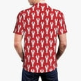 thumbnail image 4 of Balery Cartoon Lobster Printed Men’s Short Sleeve Polo Shirt, Midweight Men's Shirt,Golf Polo shirts -X-Large, 4 of 9