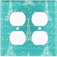 thumbnail image 3 of Metal Light Switch Plate Cover Romantic Paris Eiffel Tower Letter Teal PRS005, 3 of 13