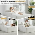 thumbnail image 3 of 67" Chaise Lounge Chair Indoor, Oversized Sleeper Sofa Bed with Wide Armrest, Upholstered Corduroy Boneless Couch Reading Chairs, White, 3 of 8