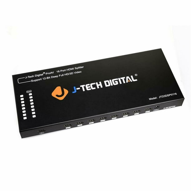 JTech Digital 1x16 HDMI 4K 60Hz Splitter, YUV 420, HDCP 1.4