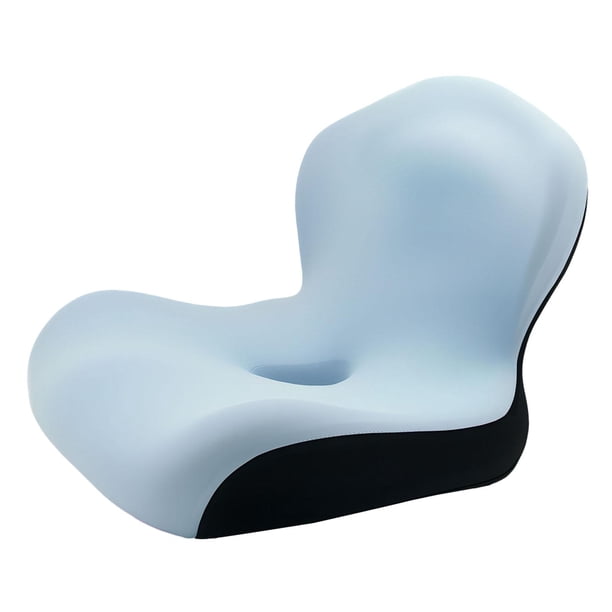 Cojín de asiento antideslizante y transpirable para silla de viaje. azul