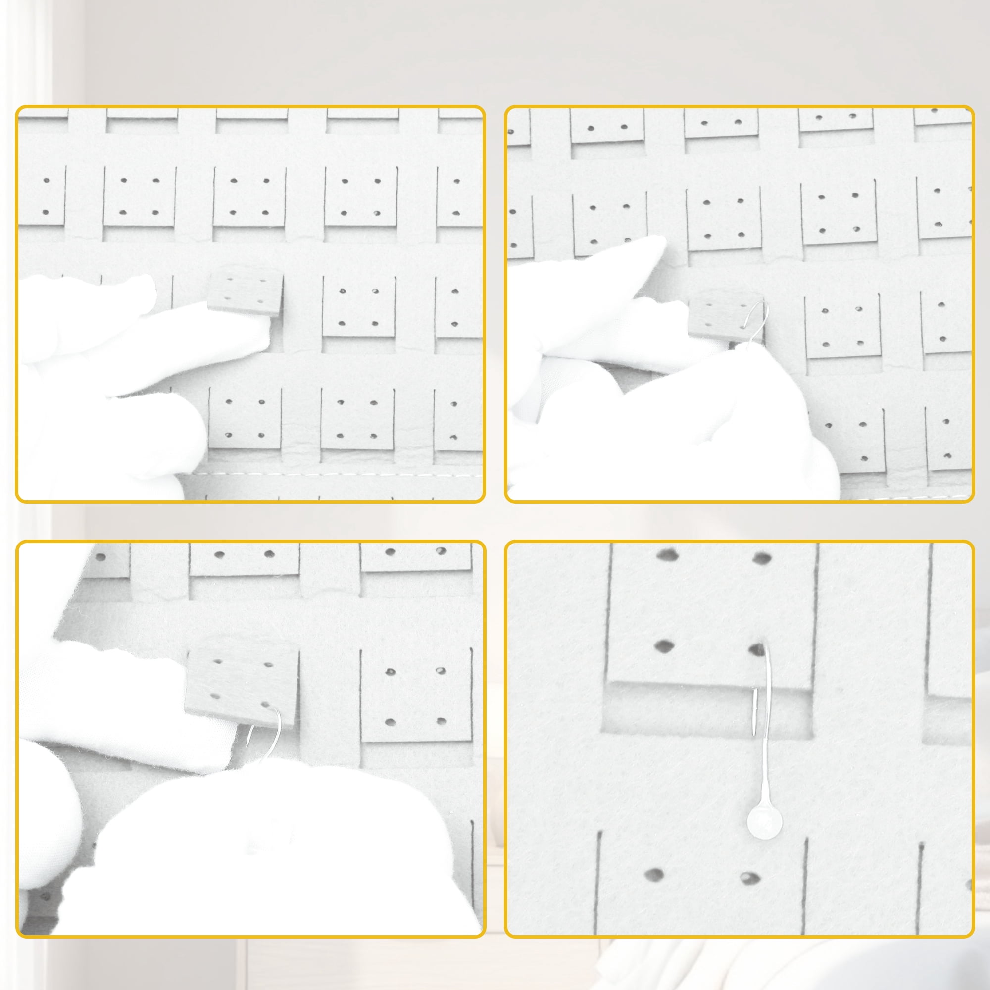 Unique Bargains Claw Clip Holder Space-saving Hair Clip Storage White 22.44"x13.78"