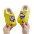 thumbnail image 6 of GJSYRH Girls Plush Slipper Cozy Winter Slippers For Girls Indoor Outdoor Lined Cartoon Soft Sole Toddler Kids Footwear Yellow 7-8 Years, 6 of 6