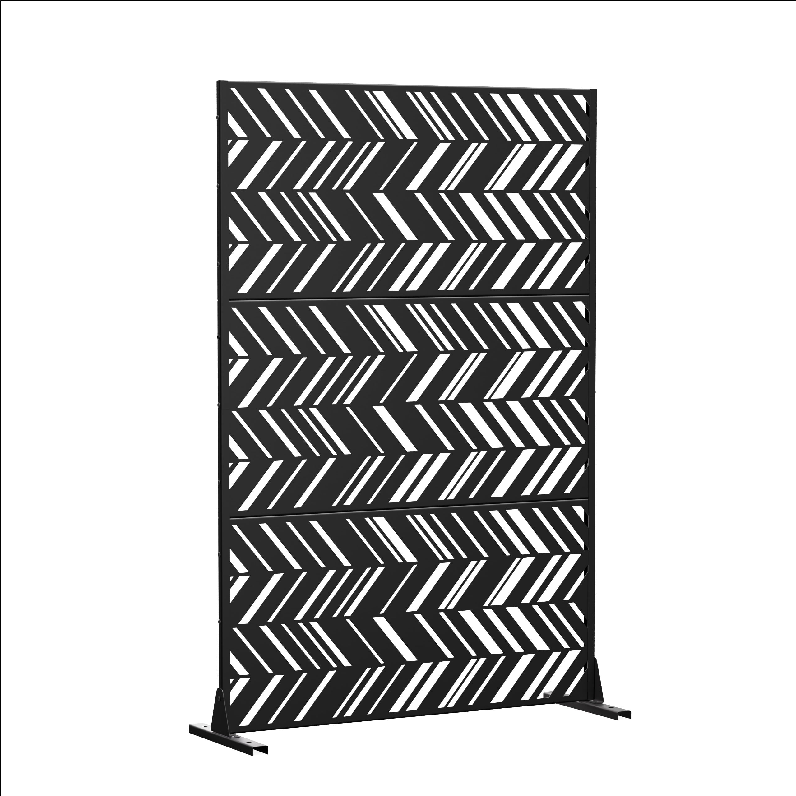 MAYEERTY Outdoor Privacy Screen – Weatherproof Galvanized Steel Panel,Black